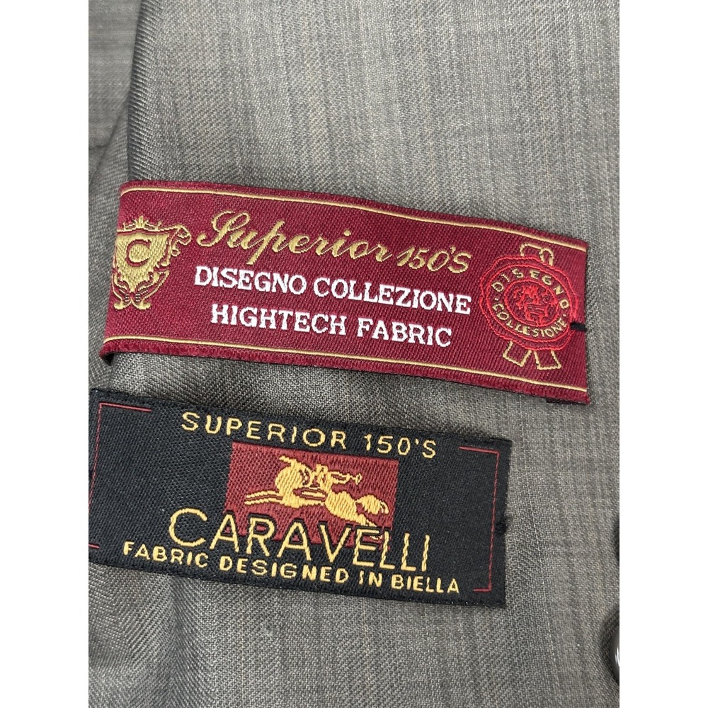 Caravelli Blazer Mens 44R Taupe 3 Button Notch Lapel Suit Jacket Superior 150's - Picture 2 of 16